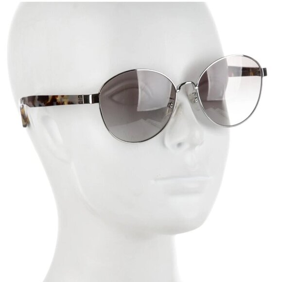 New Tory Burch Sunglasses w Orange Case tortoise shell arms silver with logo - Picture 2 of 14